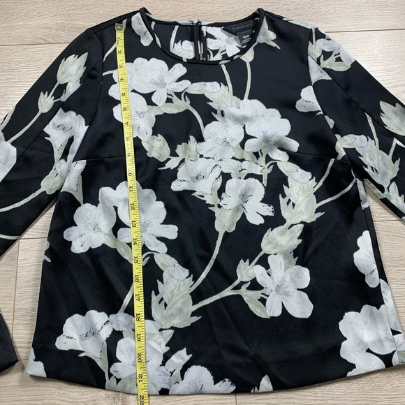 CLUB MONACO Milah Black White Floral Print Top Blouse - Picture 11 of 12